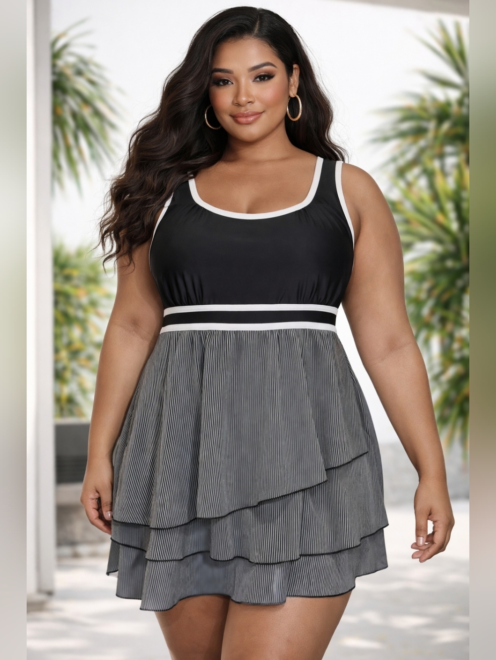 WOMEN'S Plus Size 2XL Two Piece Top & Swim Shorts